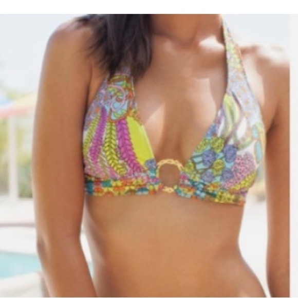 Trina Turk Other - Trina Turk Coral Reef Halter Bikini Top Sz M